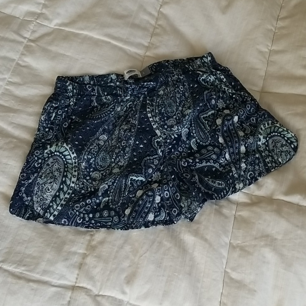 Old Navy Shorts Blue Paisley Girls Size 10/12